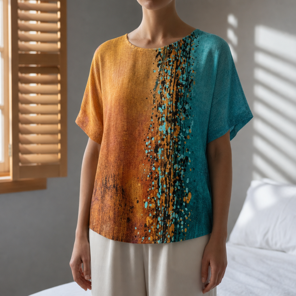 Women's Cotton Blend Colorblock Blouse Relaxed Fit – Marlowe