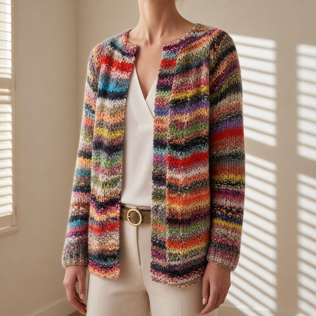 Women's Striped Knit Cardigan Relaxed Cotton Blend – Marlowe