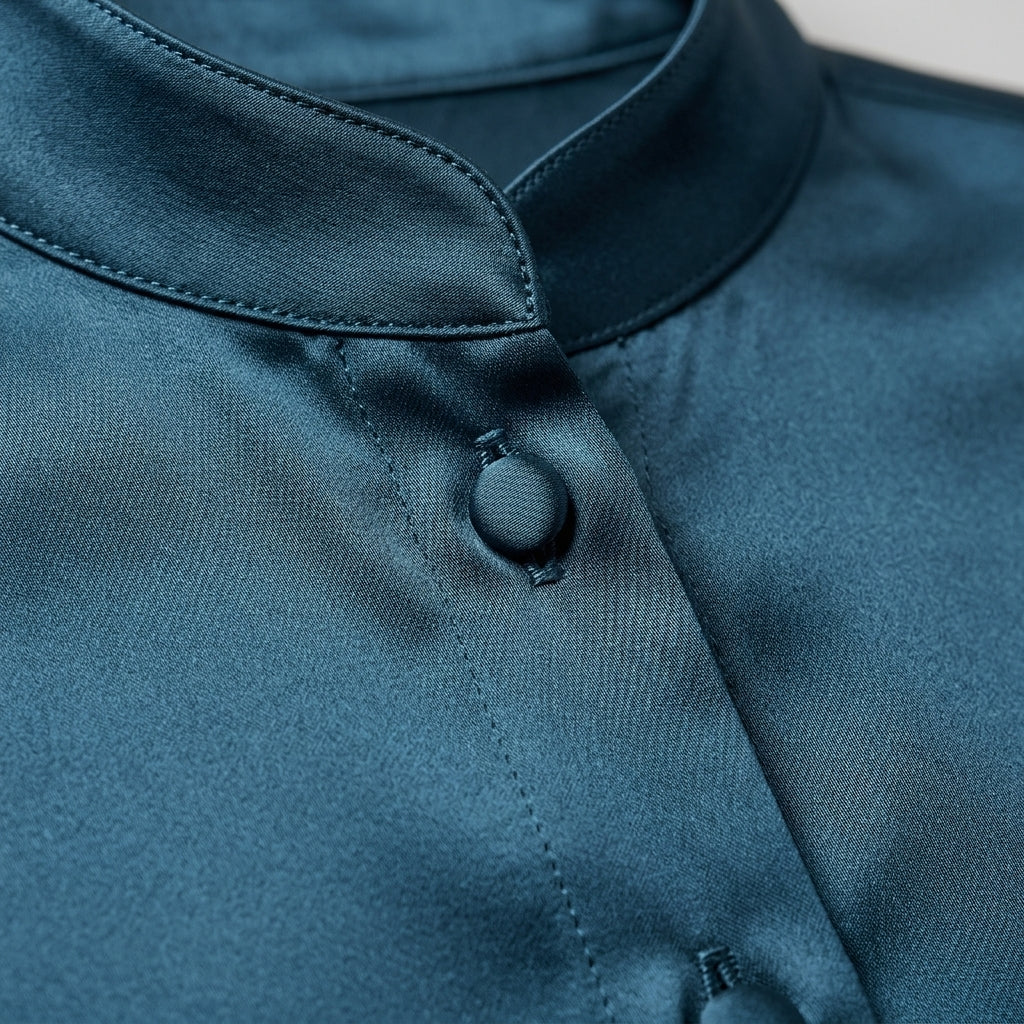 Women's Cotton Blend Stand-Collar Blouse – Celeste