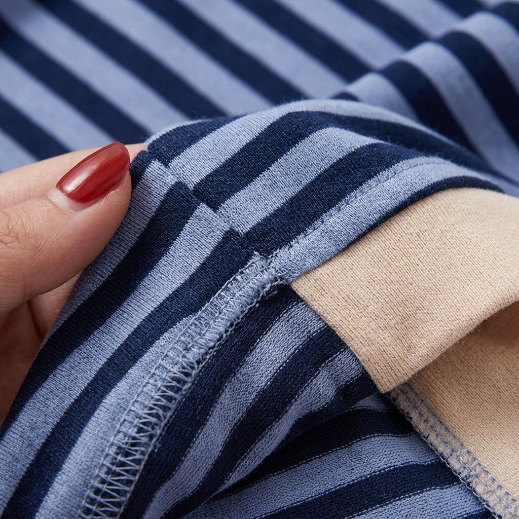 Women's Striped Long Sleeve T-Shirt Oversized Cotton Blend – Marlowe