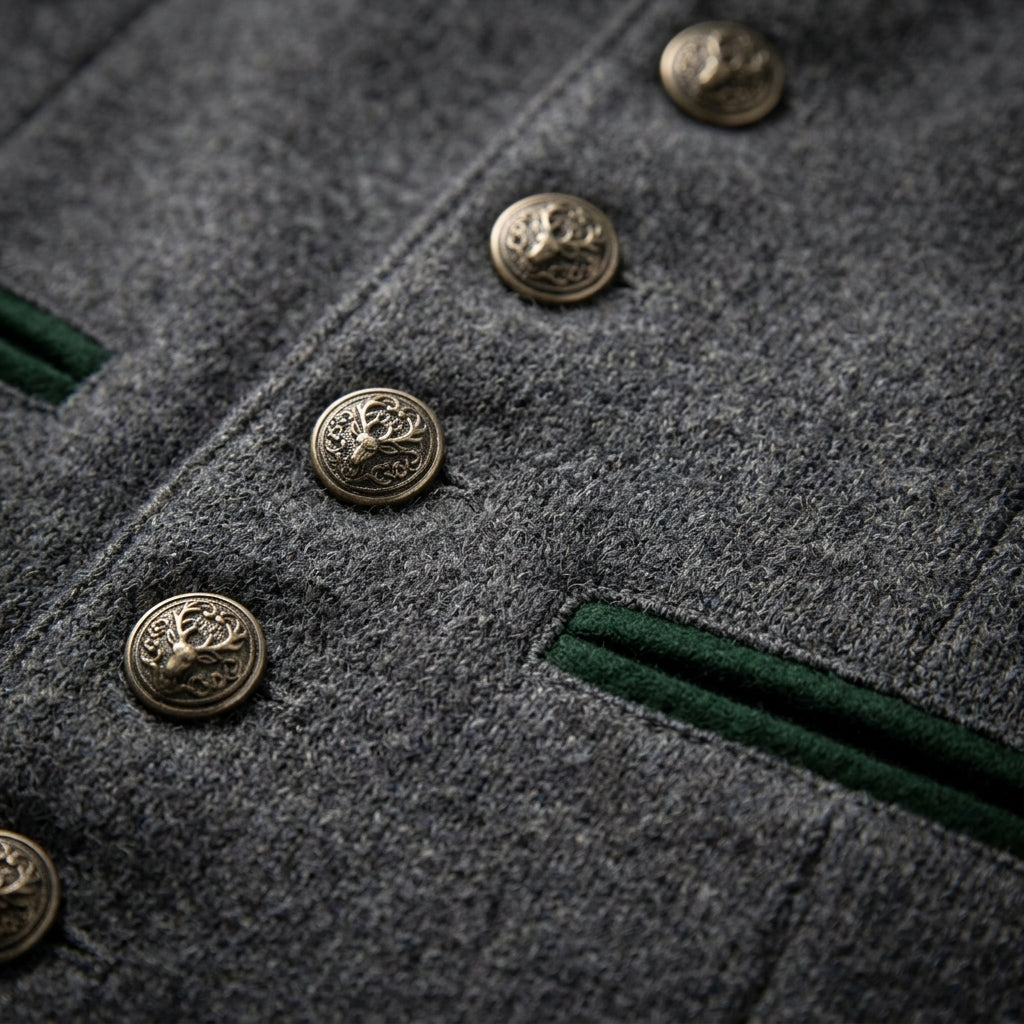 Traditional Vest in Gray Cotton Blend Tailored Fit – Alden