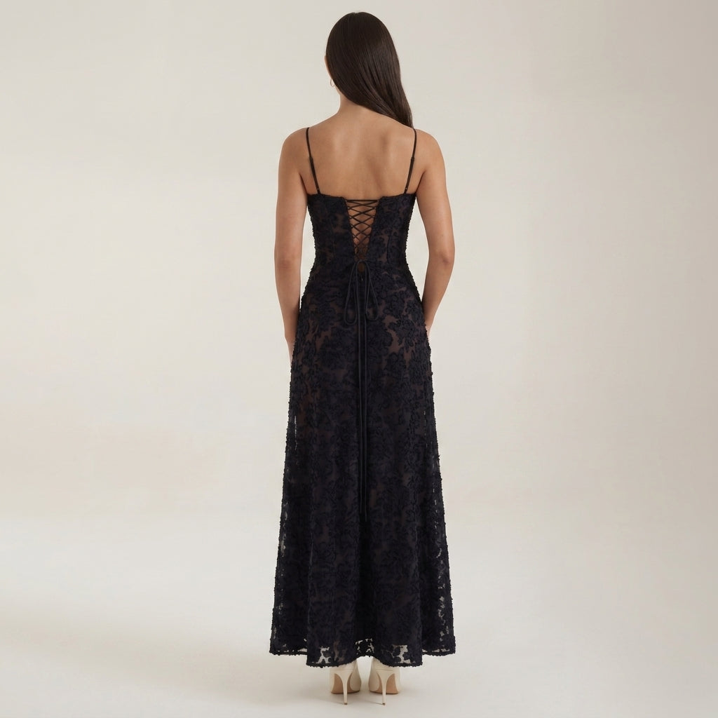 Lace Maxi Dress for Women Floral Floor Length Formal – Aurelia