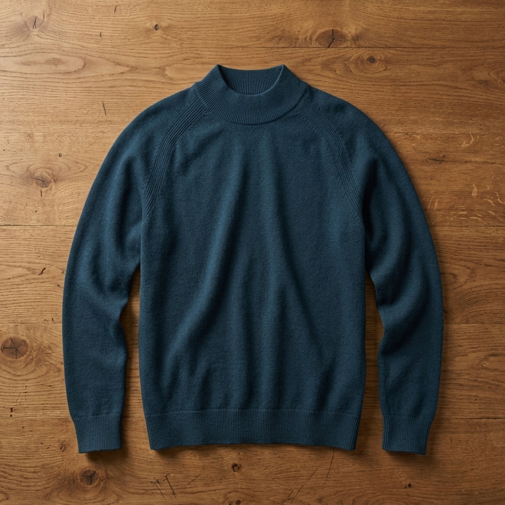Mock Neck Sweater Merino Wool Blend Raglan Fit – Valentina