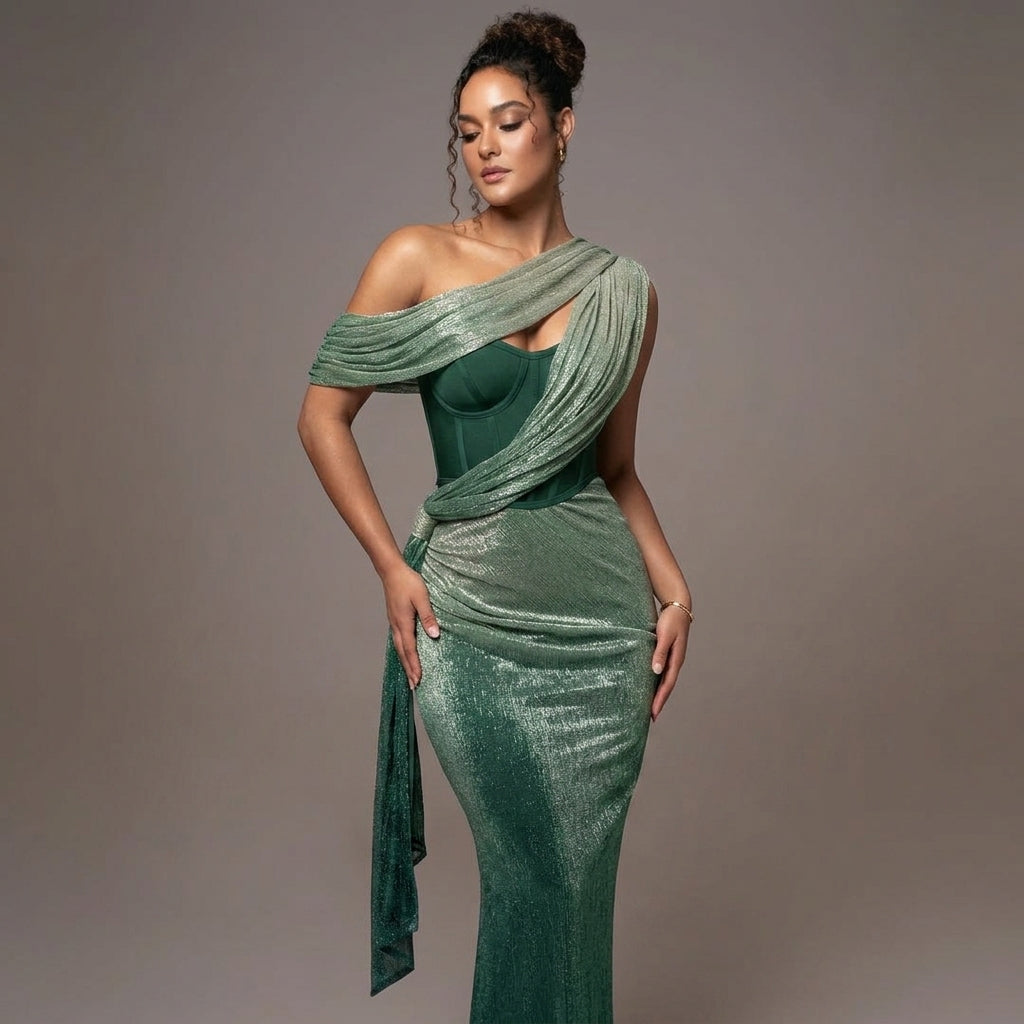 Women's Silk Blend Statement Gown Refined Silhouette – Celeste