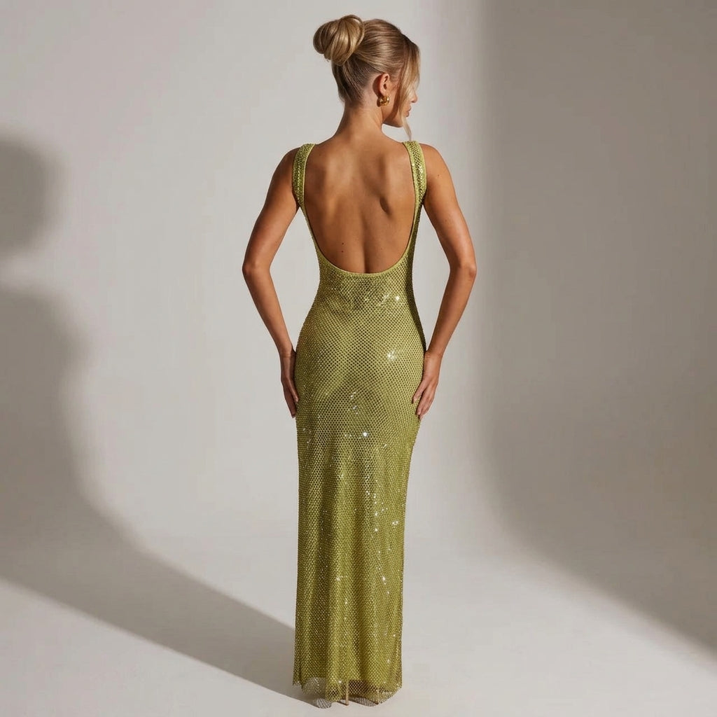 Women's Embellished Satin Evening Gown for Special Occasions – Celeste