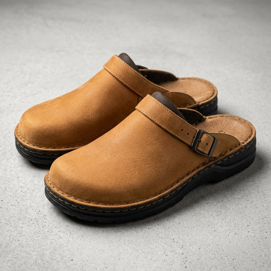 Orthopedic Leather Clogs With Slip On Comfort – Elara