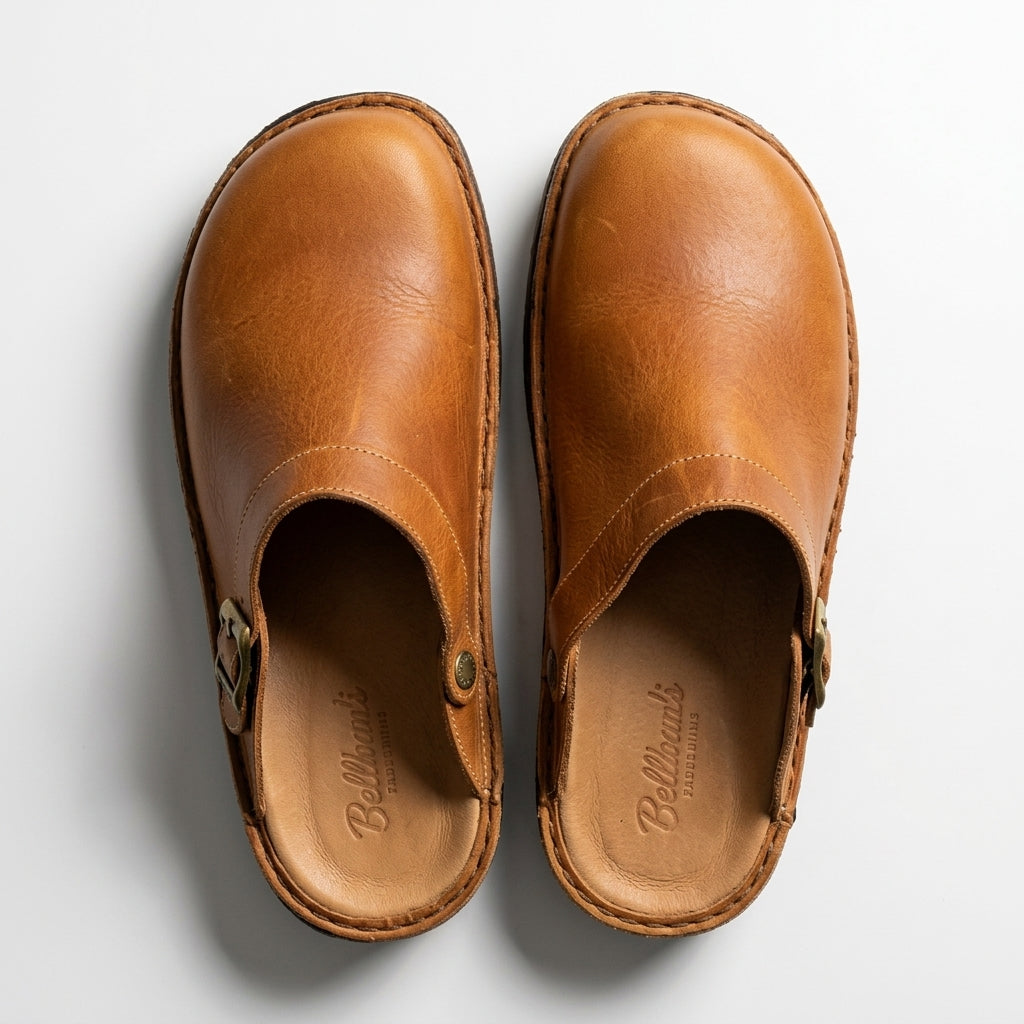 Orthopedic Leather Clogs With Slip On Comfort – Elara