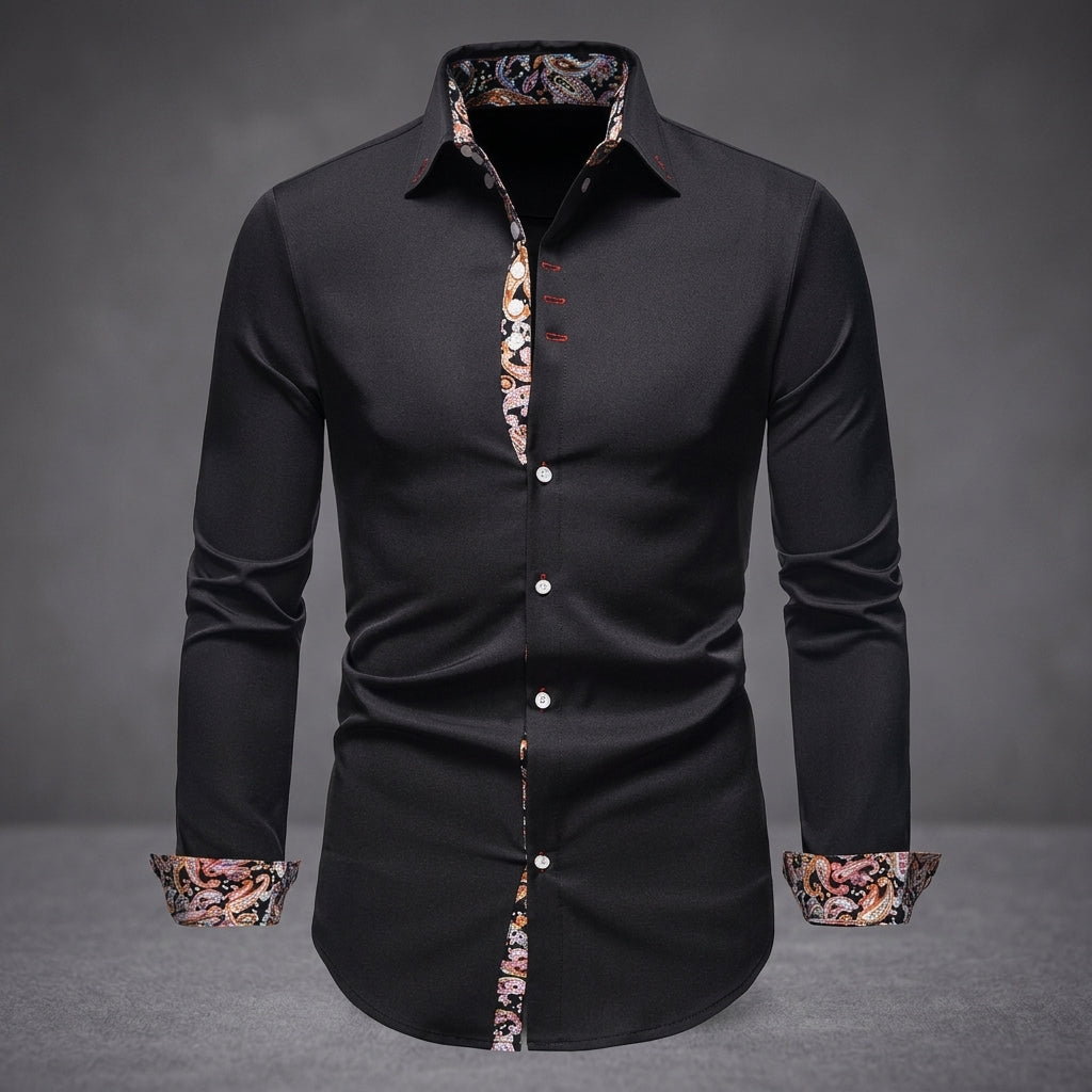 White Cotton Blend Shirt With Floral Cuffs – Celeste