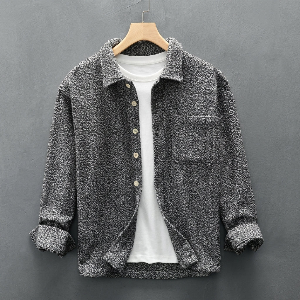 Cashmere Blend Overshirt Classic Crew Neck Long Sleeve – Elara