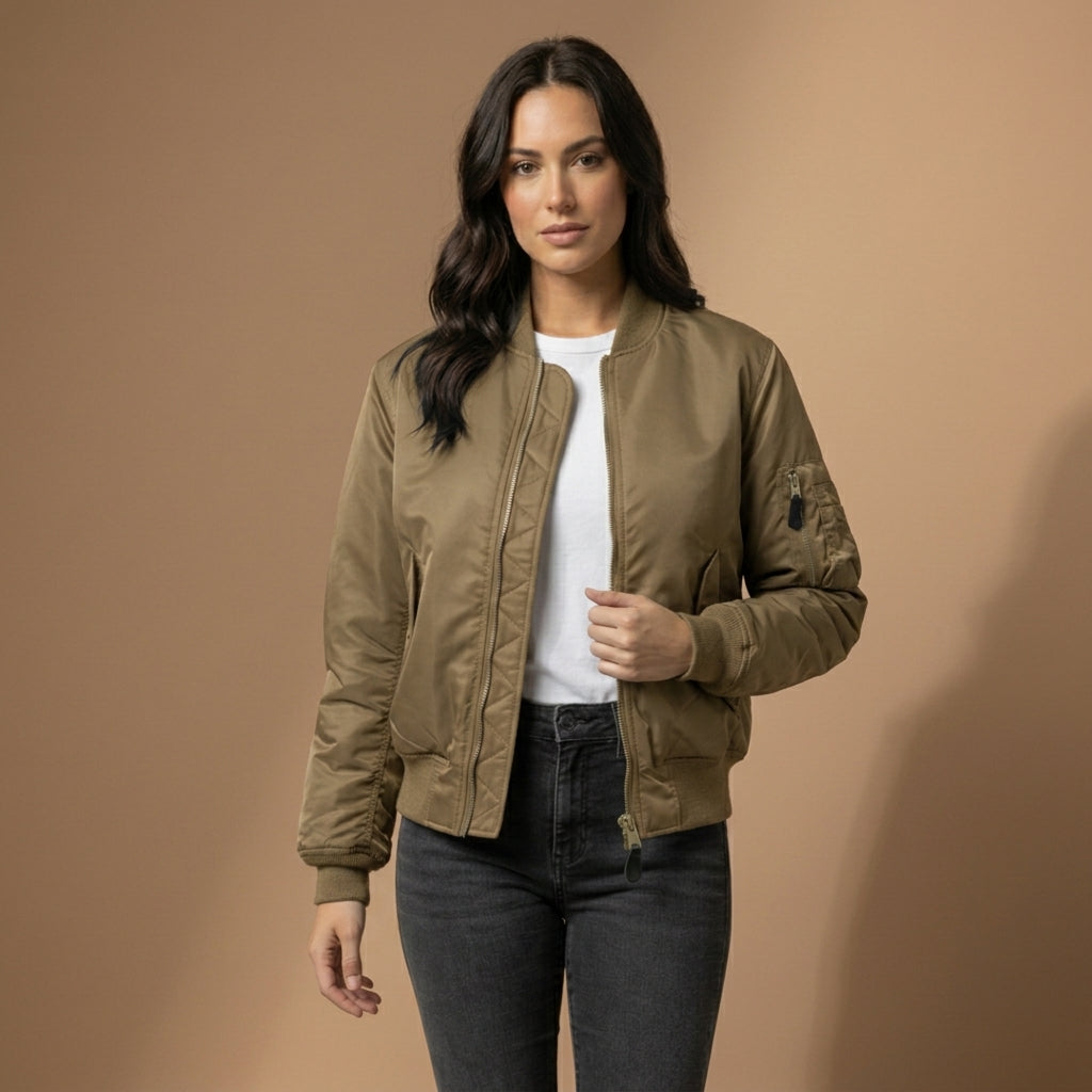 Bomber Jacket Modern Zip Ribbed Trim – Lucien