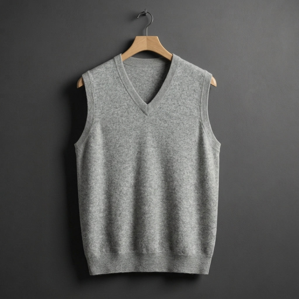 Cashmere Blend V-Neck Vest for Women, Elegant Layering – Elowen