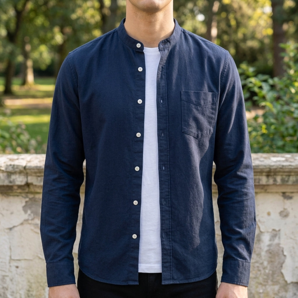 Men's Cotton Blend Tailored Button-Up Shirt Long Sleeve – Matteo