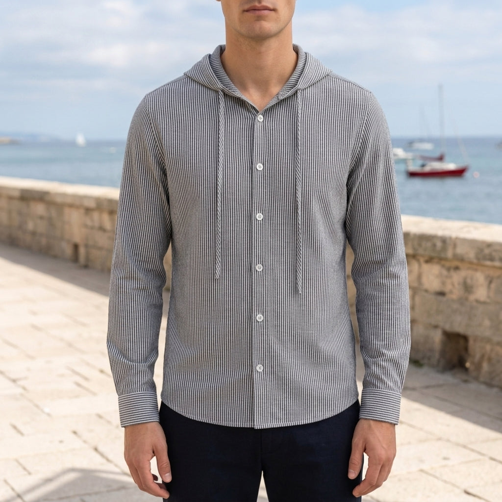 Soleil Hooded Button Shirt