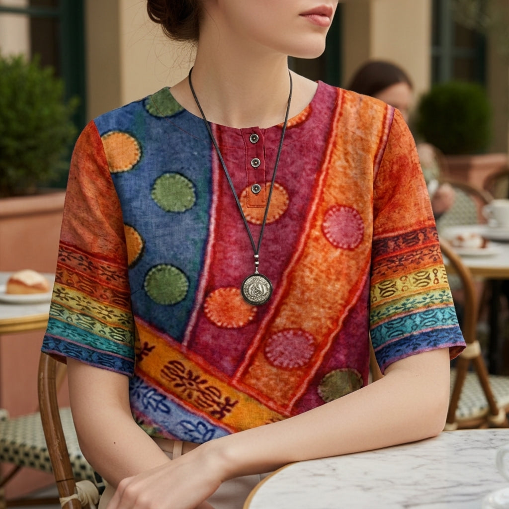Women's Vintage Print Lightweight Blouse – Celeste