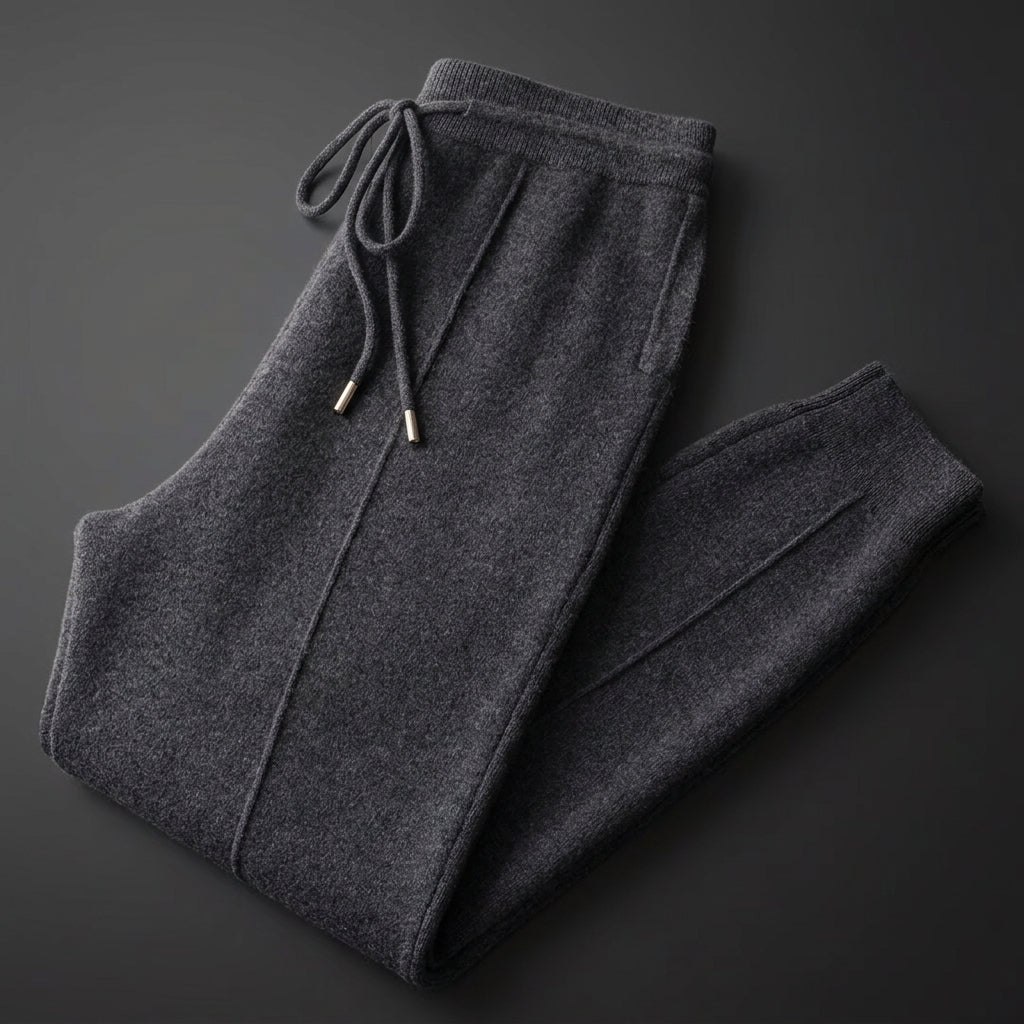 Cashmere Blend Drawstring Trousers Relaxed Fit – Alessia