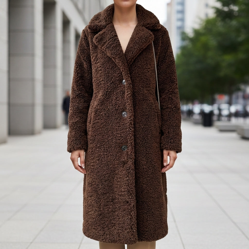 Women's Faux Shearling Long Coat Oversized Fit – Marlowe