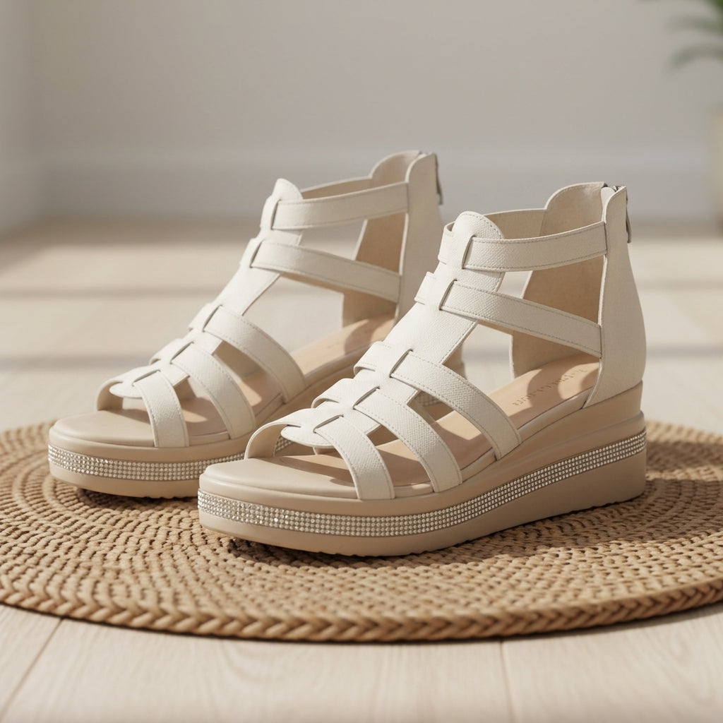 Women's Orthopedic Gladiator Sandals Faux Leather Arch Support – Celeste