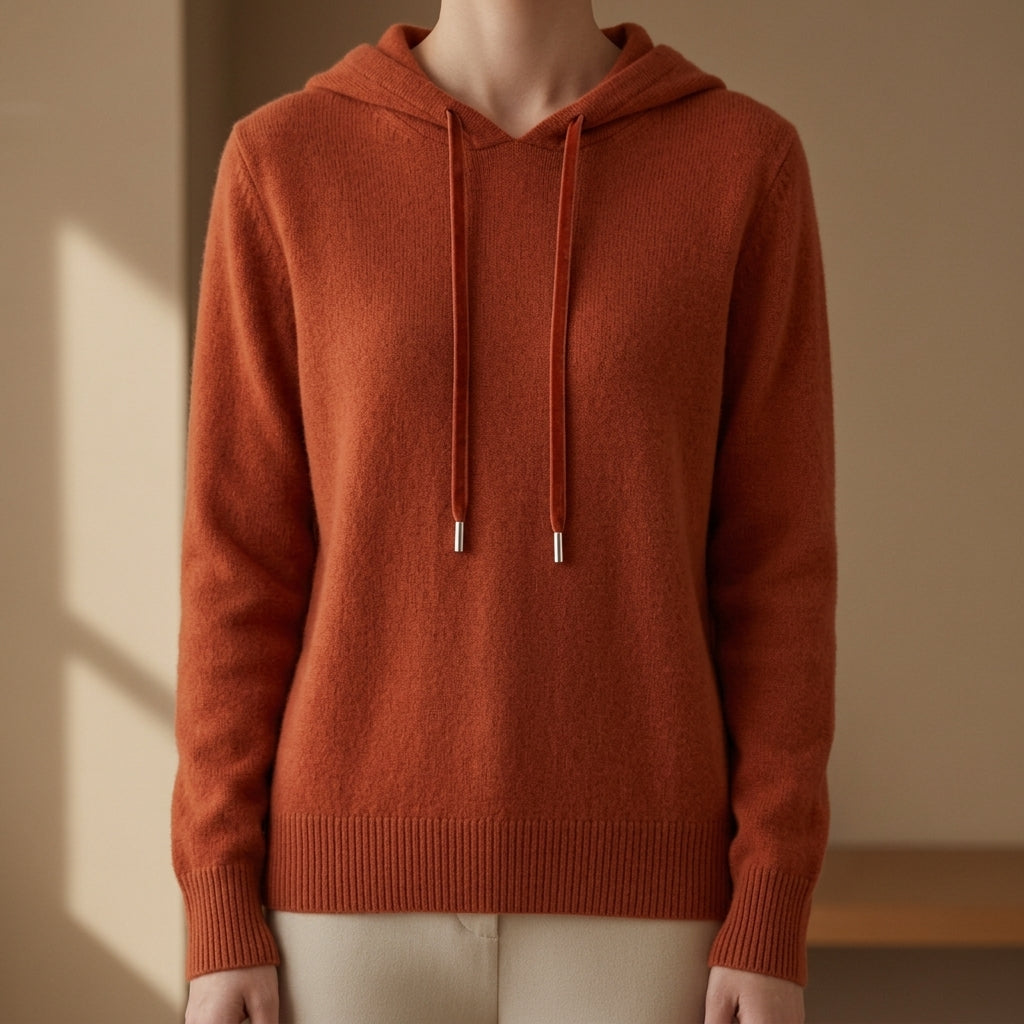 Knitted Hoodie Sweater Cashmere Blend Refined Style – Elara