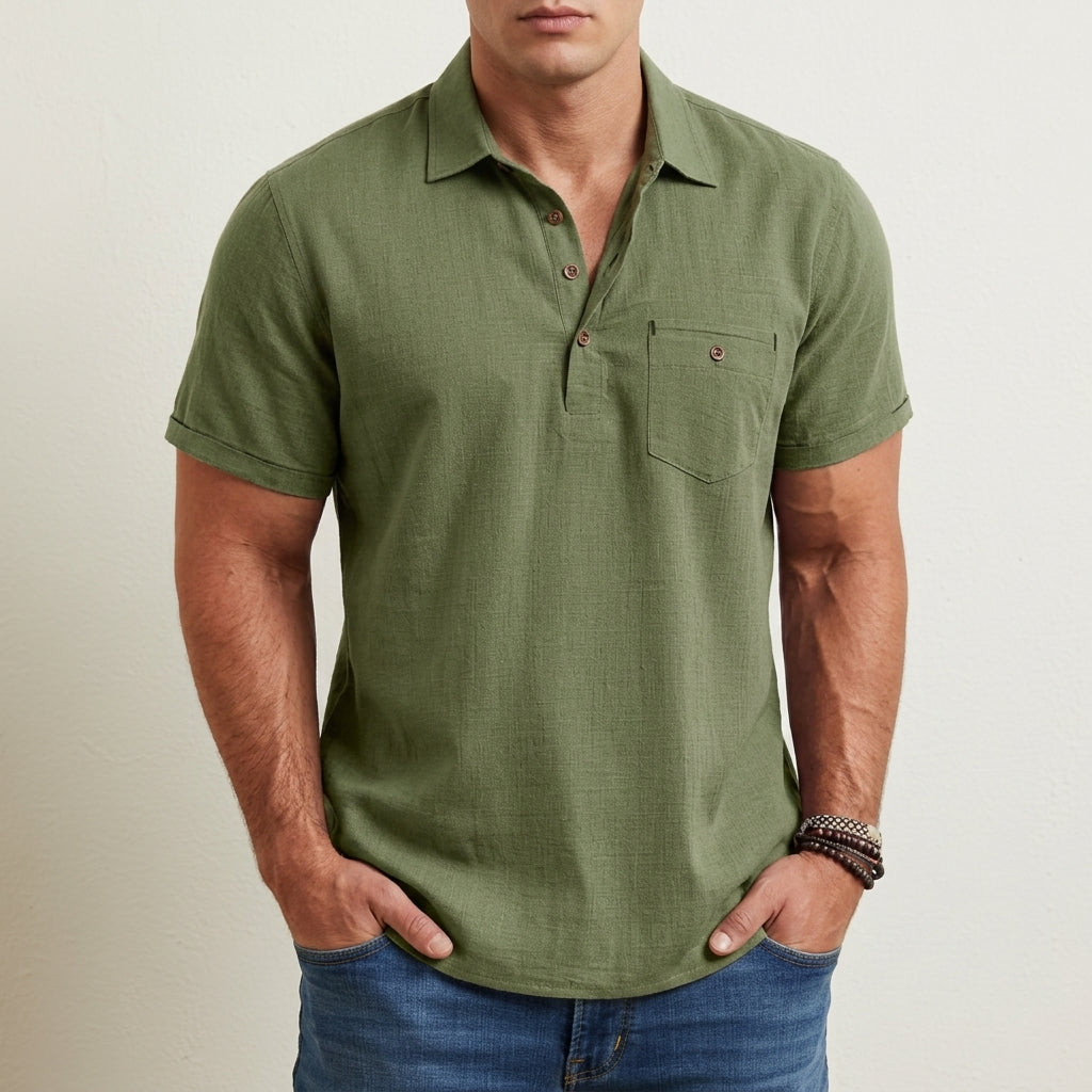 Linen Polo Shirt Lightweight Classic Style – Aurelio