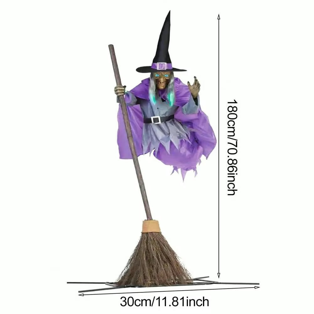 6-Foot Haunted Floating Witch Yard Decoration – Realistic Spooky Outdoor Halloween Prop with Easy Setup