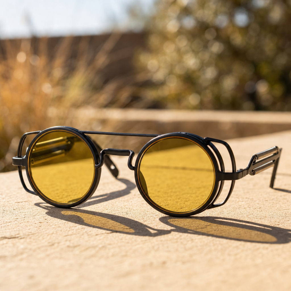 Women's Polarized Round Metal Sunglasses Double Bridge – Marlowe