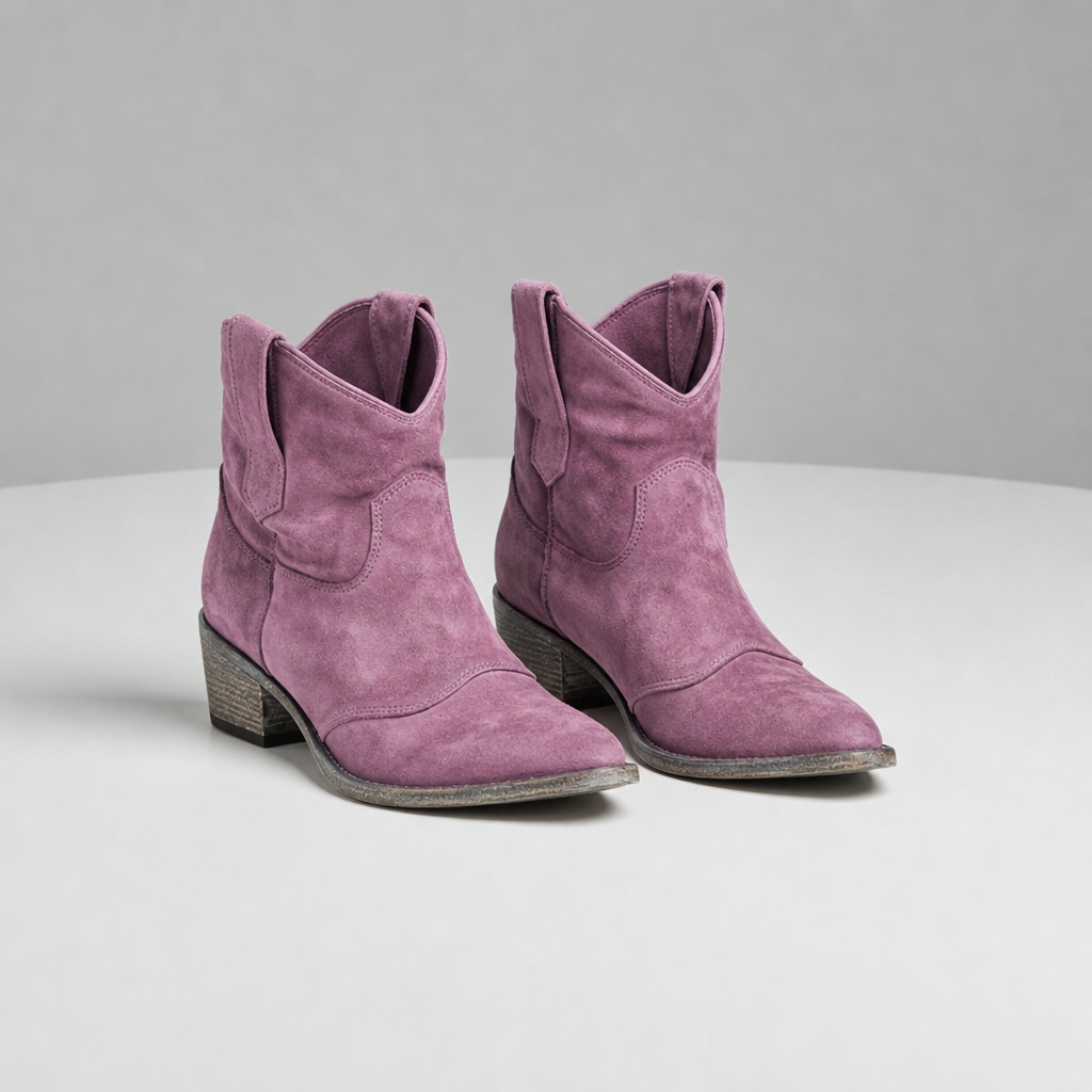 Western Ankle Boots for Women Pointed Toe Vegan Leather Slip On – Marlowe