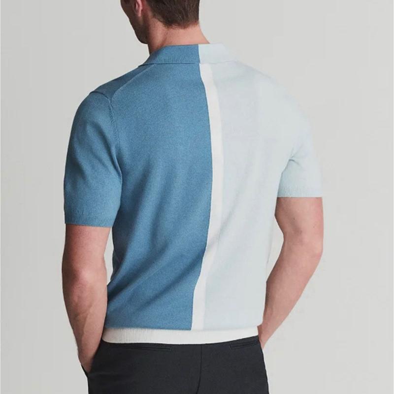Matthew Polo Shirt with Modern Split Color Design, Comfortable and Durable