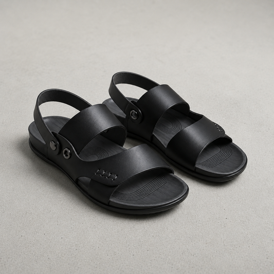 Women's Faux Leather Back-Strap Sandals Cushioned Footbed – Selene