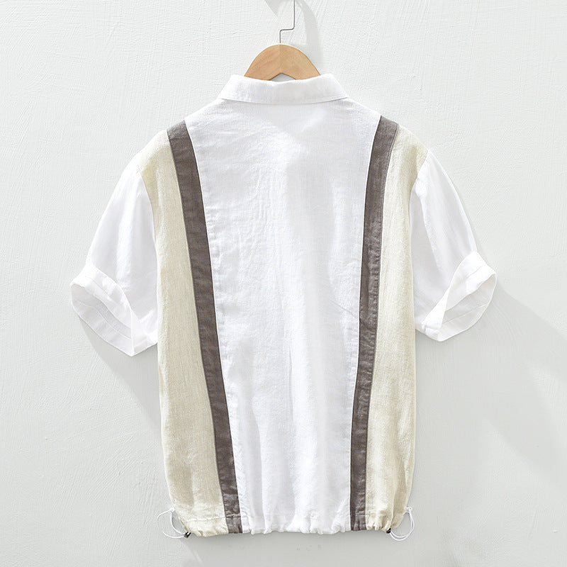 Anderson Linen Shirt for Warm Weather with Adjustable Hem and Paneling