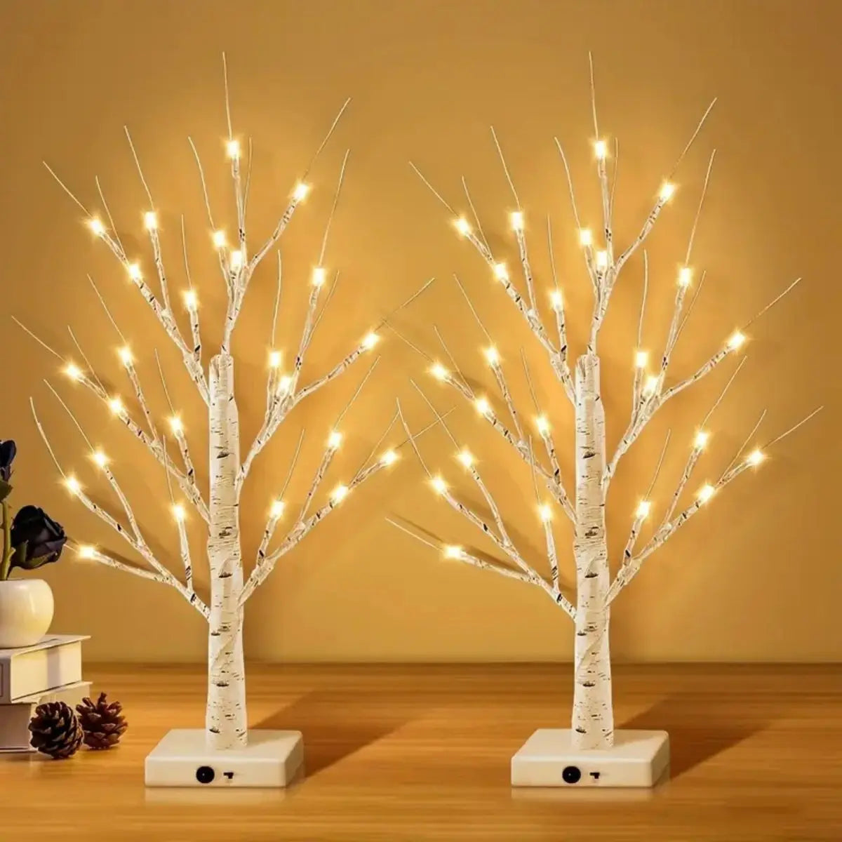 Halloween LED Birch Tree Lamp with USB & Battery Power – Illuminated Festive Decor for Seasonal Ambiance