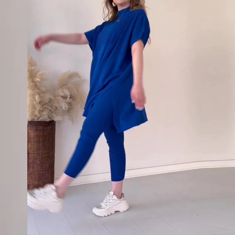 Ciara Two-Piece Soft Knitwear Set Knit Top and Pants Set