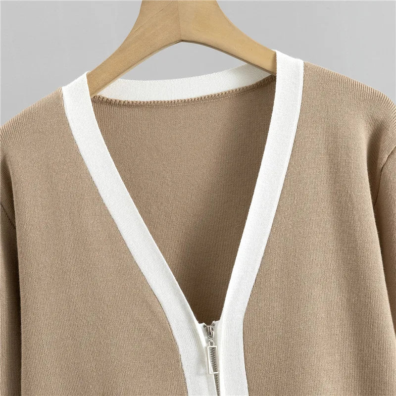 Elle Luxury Three-Piece Knit Set with Vest and Cardigan