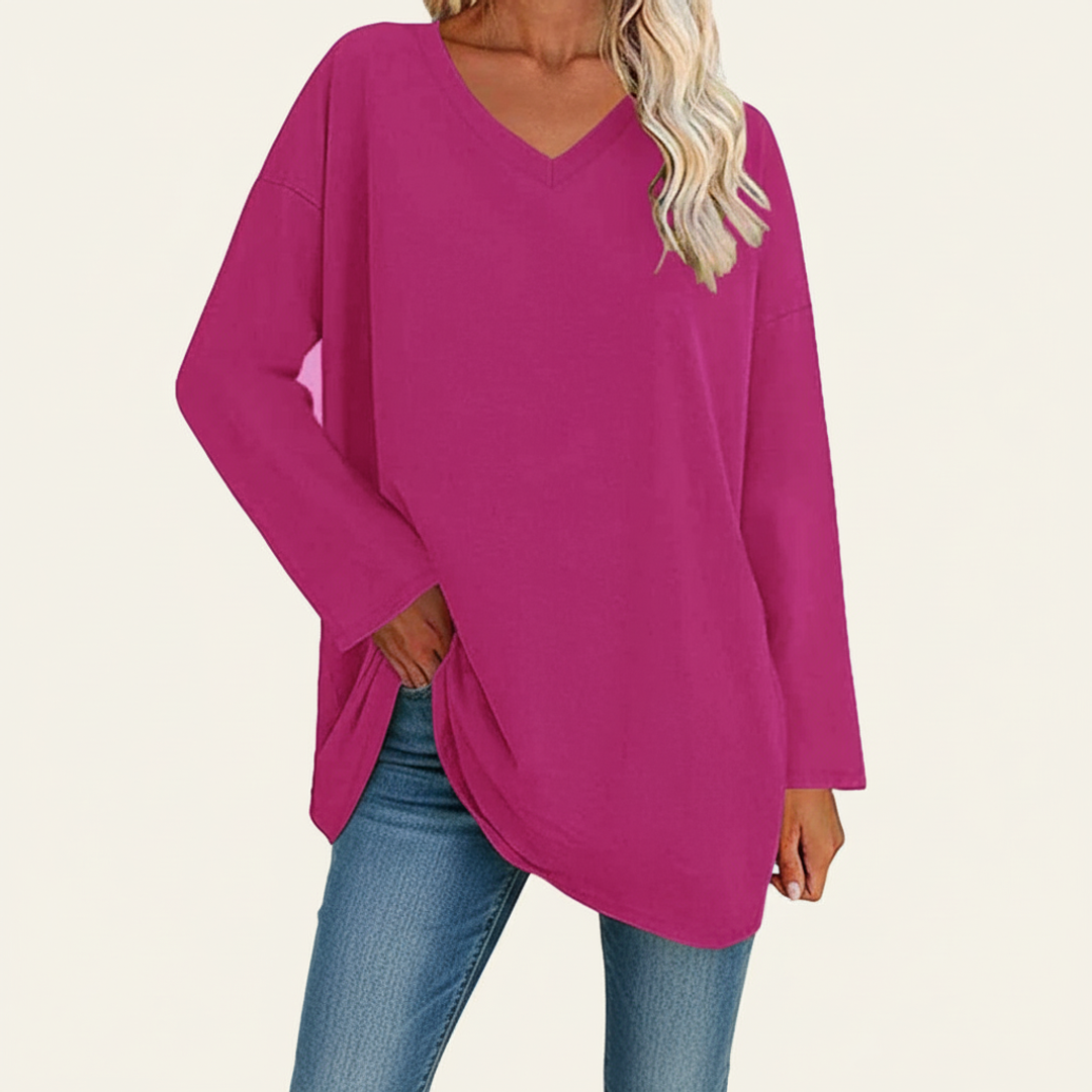 Women's Oversized V-Neck Shirt