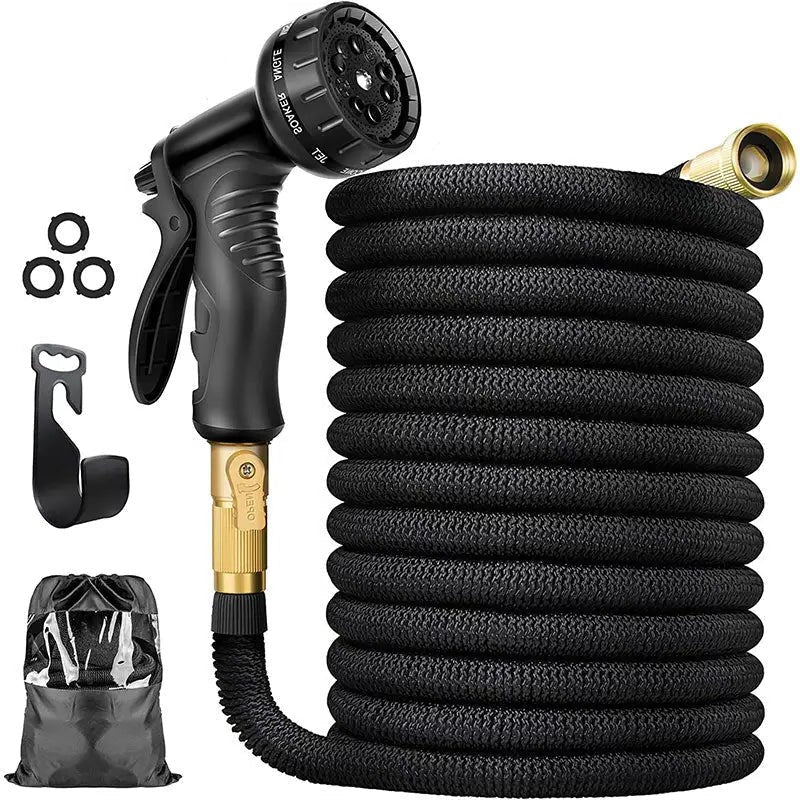 HydroFlex | Expandable Garden Hose 100ft with Flexible Kink-Free Water Hose & 8-Pattern Nozzle Kit