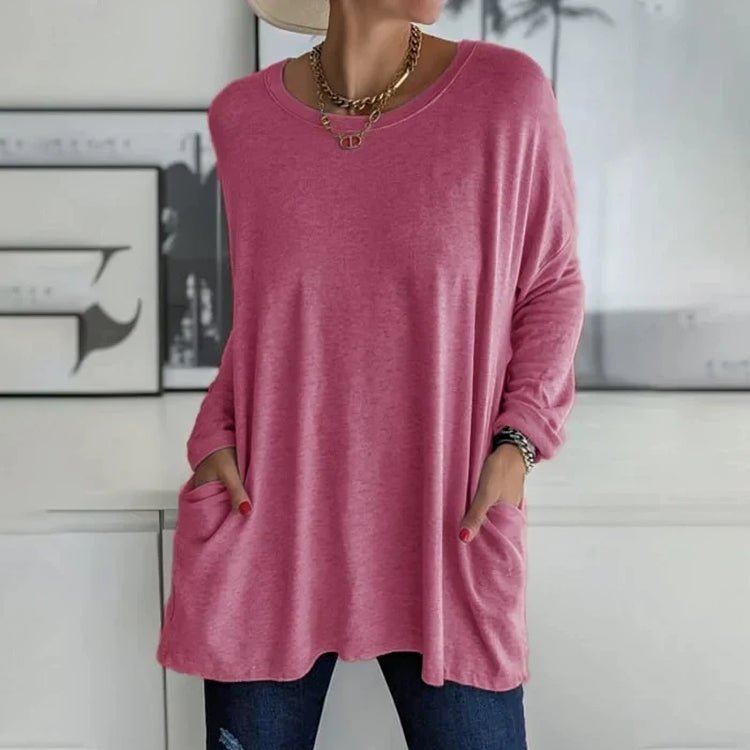Women's Long Sleeve Pocket Tunic Top