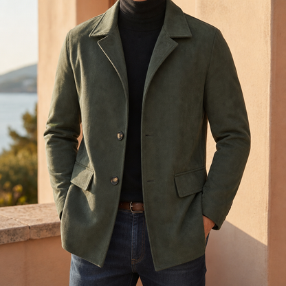Corduroy Overcoat Slim Notch Lapel Tailored Fit – Arden