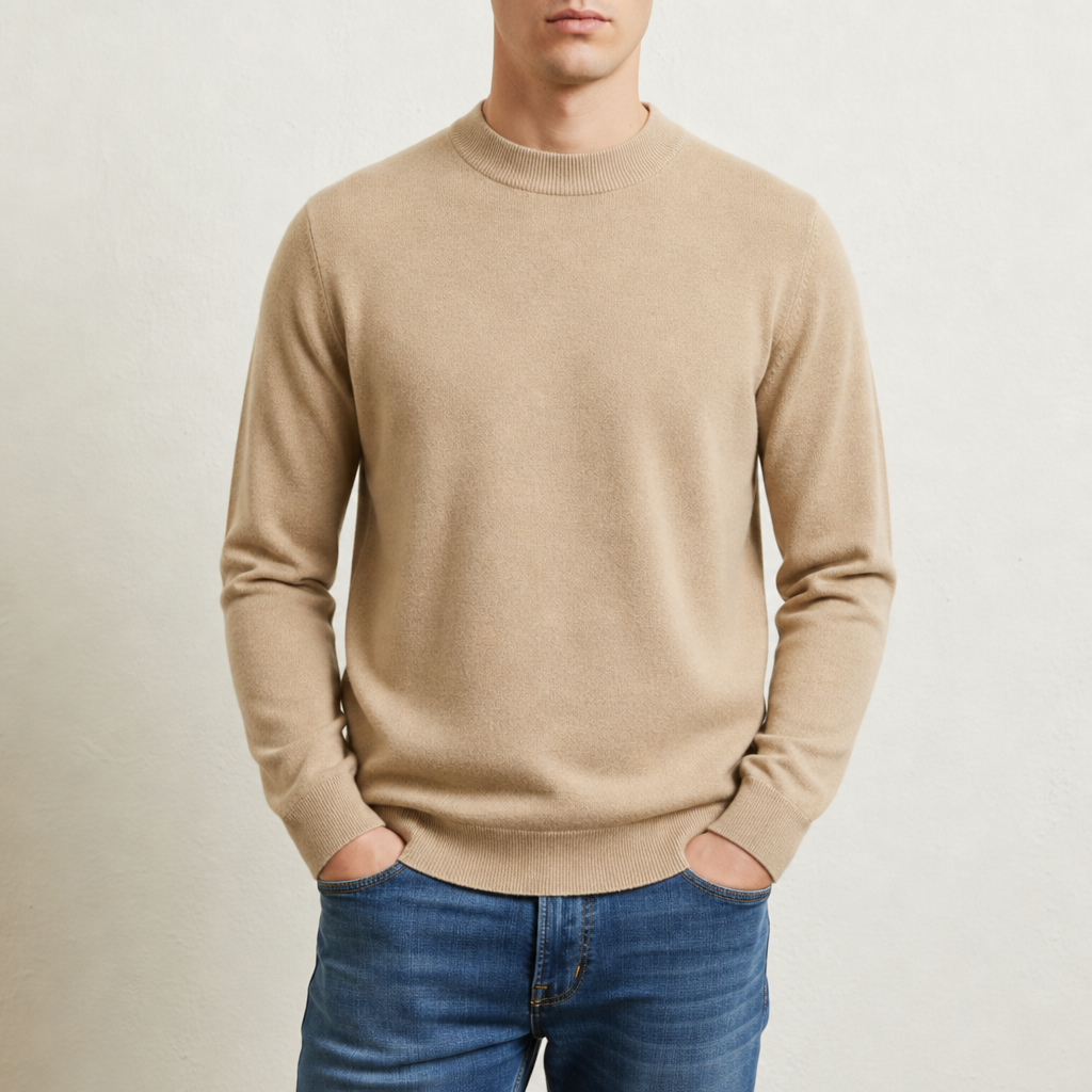 Cashmere Blend Mock Neck Sweater Regular Fit – Arden