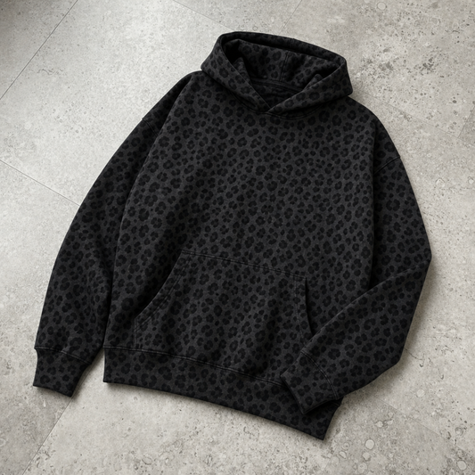 Leopard Print Hoodie Relaxed Cotton Blend Pullover – Sienna