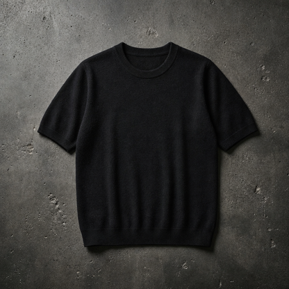 Cashmere Blend Knit Tee Fine Gauge Crew Neck – Marlowe