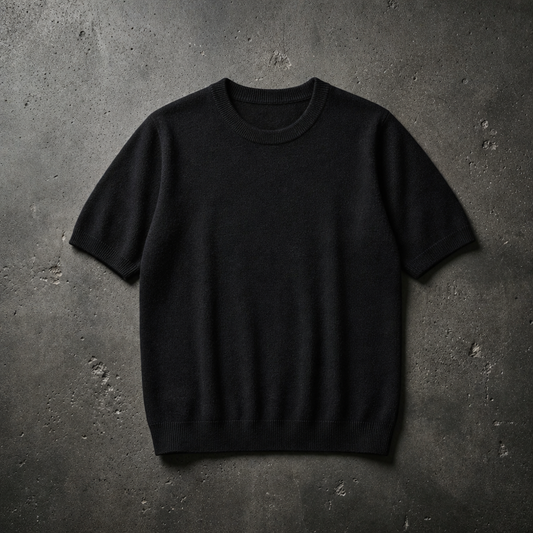 Cashmere Blend Knit Tee Fine Gauge Crew Neck – Marlowe