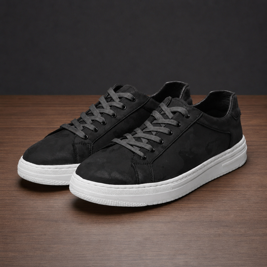 Leather Sneakers Camo Faux Leather Low Top – Arden