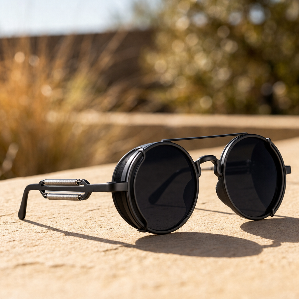 Women's Polarized Round Metal Sunglasses Double Bridge – Marlowe