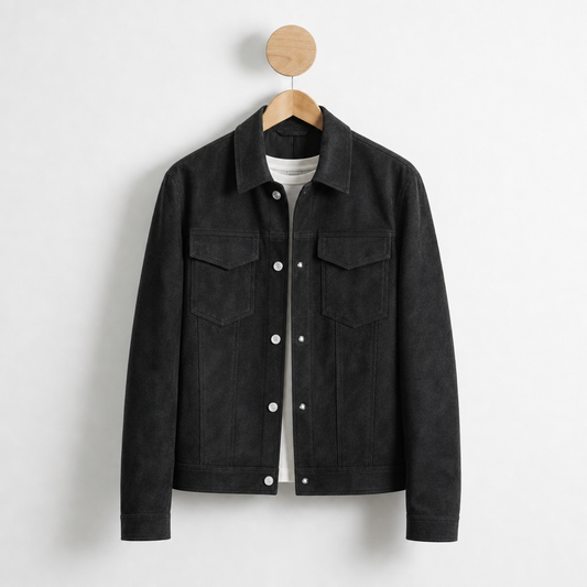 Women's Vegan Suede Button Up Jacket Refined Style – Sienna