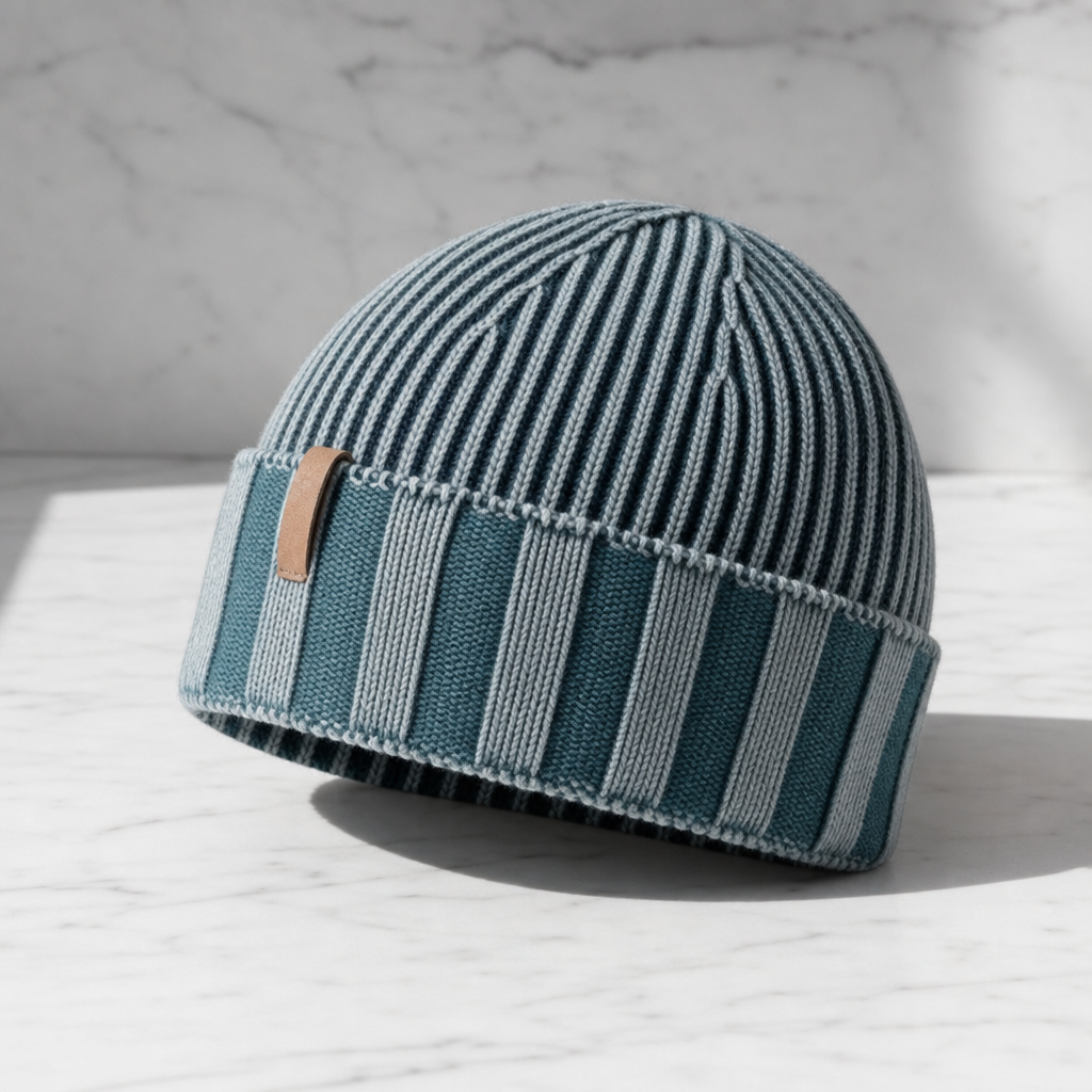 Unisex Ribbed Knit Beanie Cotton Blend Distressed Vintage – Elara