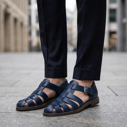Fisherman Sandals Synthetic Leather Caged Slip On – Marlowe
