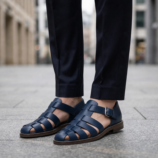 Fisherman Sandals Synthetic Leather Caged Slip On – Marlowe