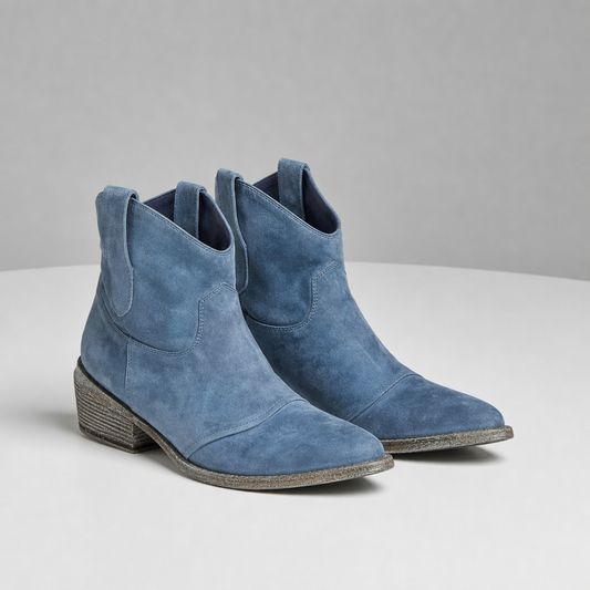Western Ankle Boots for Women Pointed Toe Vegan Leather Slip On – Marlowe