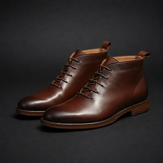 Chukka Boots Faux Leather Goodyear Welt Ankle Lace Up – Calder