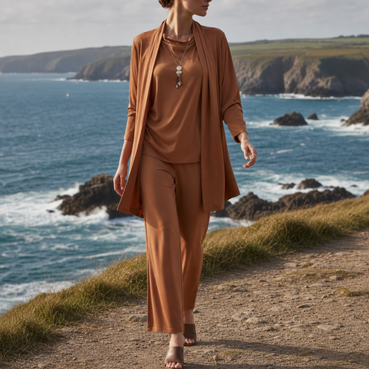 Three-Piece Loungewear Set Relaxed Fit Versatile Style – Elara