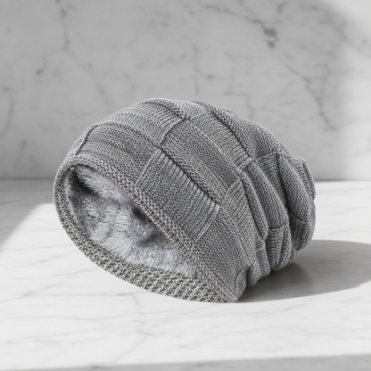 Fleece-Lined Slouchy Beanie Cotton Blend Soft Stretch – Elara